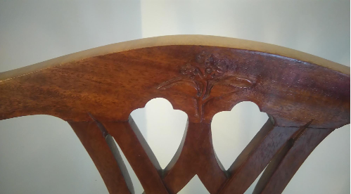 Crest rail carved mayflowers, Chippendale Chair